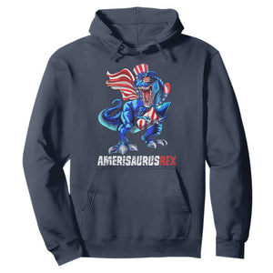 Dinosaur 4th of July Hoodie Funny Boys Kids Patriotic TS10 Navy Print Your Wear