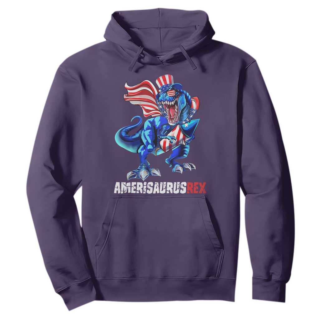 Dinosaur 4th of July Hoodie Funny Boys Kids Patriotic TS10 Purple Print Your Wear