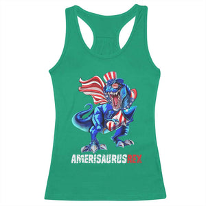 Dinosaur 4th of July Racerback Tank Top Funny Boys Kids Patriotic TS10 Irish Green Print Your Wear