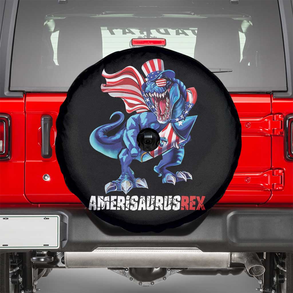 Dinosaur 4th of July Spare Tire Cover Funny Boys Kids Patriotic TS10 Black Print Your Wear