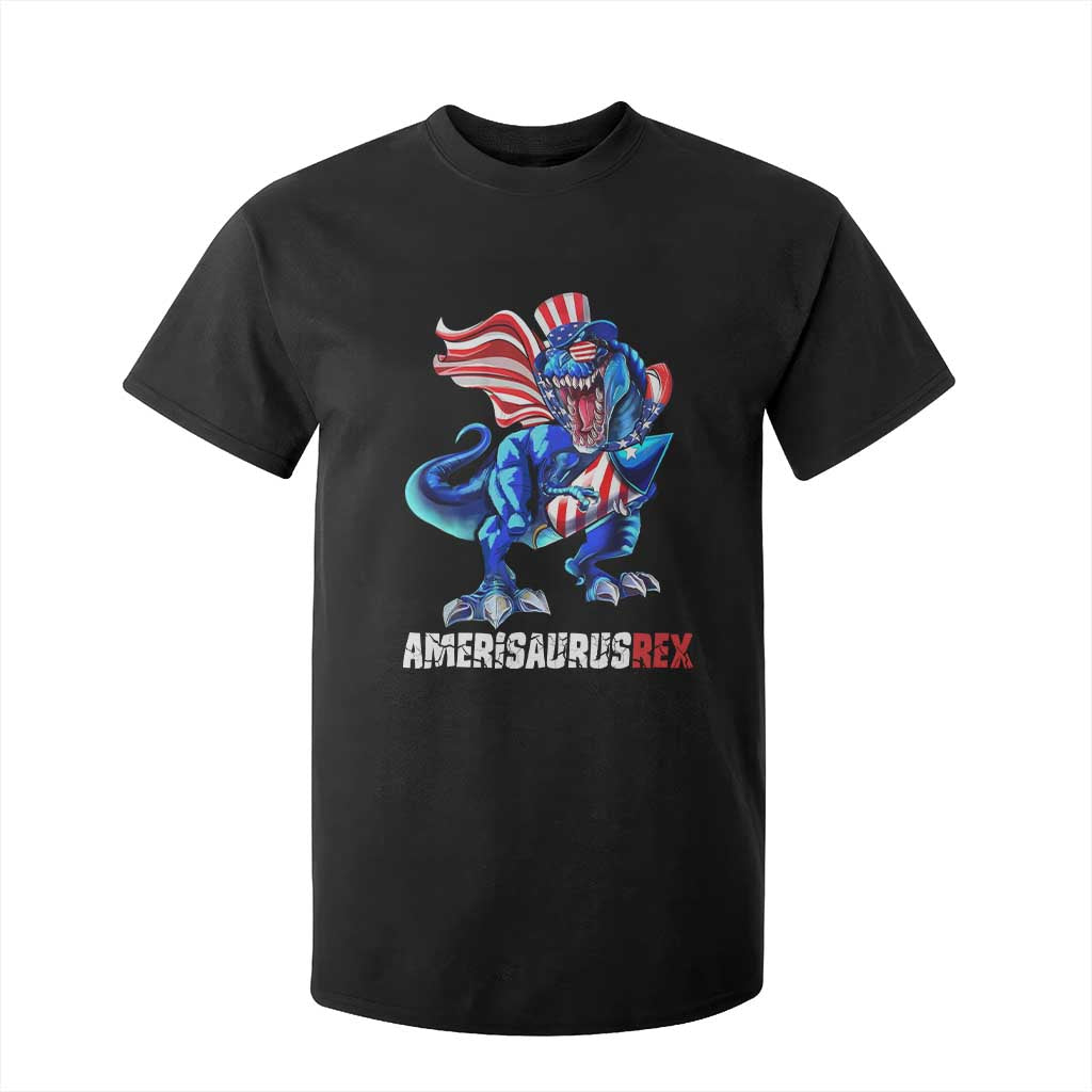 Dinosaur 4th of July T Shirt For Kid Funny Boys Kids Patriotic TS10 Black Print Your Wear