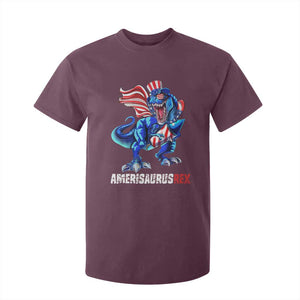 Dinosaur 4th of July T Shirt For Kid Funny Boys Kids Patriotic TS10 Maroon Print Your Wear