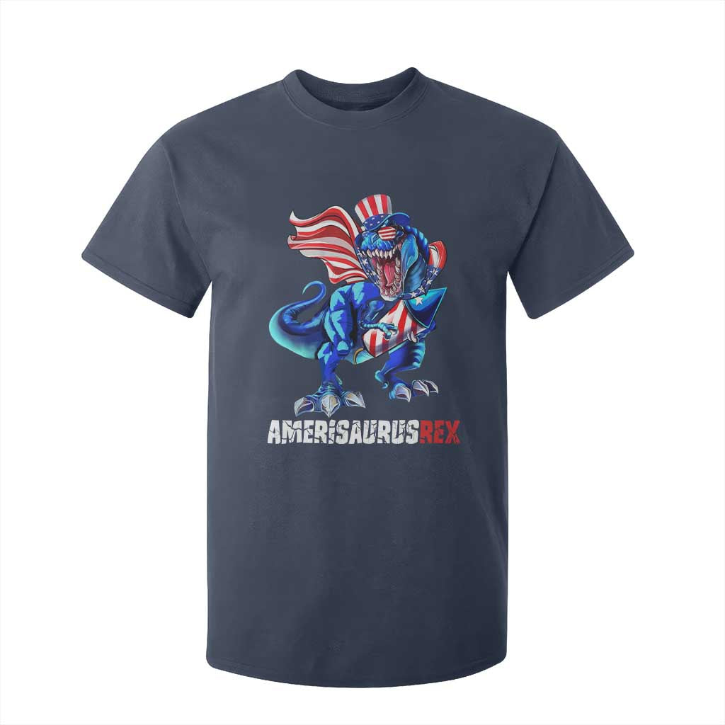 Dinosaur 4th of July T Shirt For Kid Funny Boys Kids Patriotic TS10 Navy Print Your Wear