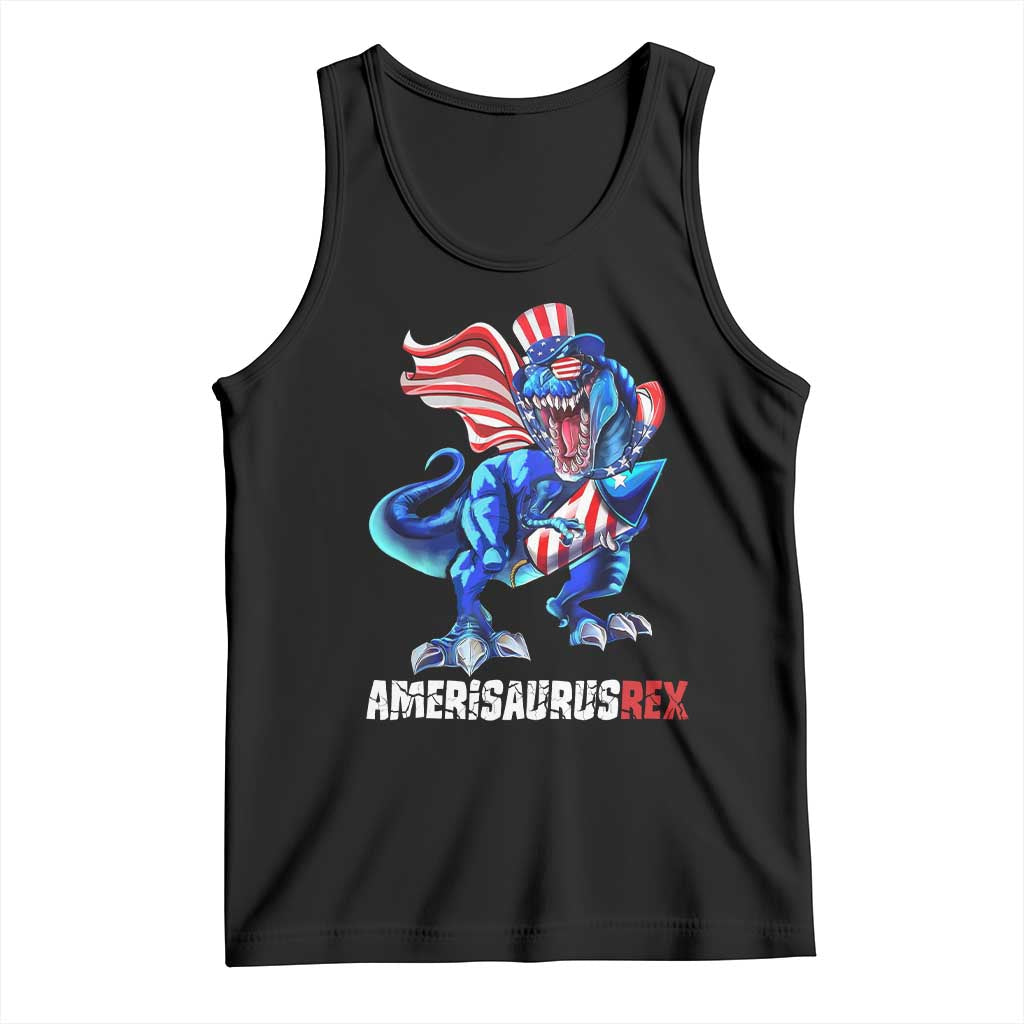 Dinosaur 4th of July Tank Top Funny Boys Kids Patriotic TS10 Black Print Your Wear