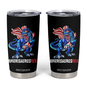 Dinosaur 4th of July Tumbler Cup Funny Boys Kids Patriotic TS10 Black Print Your Wear