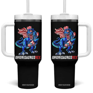 Dinosaur 4th of July Tumbler With Handle Funny Boys Kids Patriotic TS10 One Size: 40 oz Black Print Your Wear