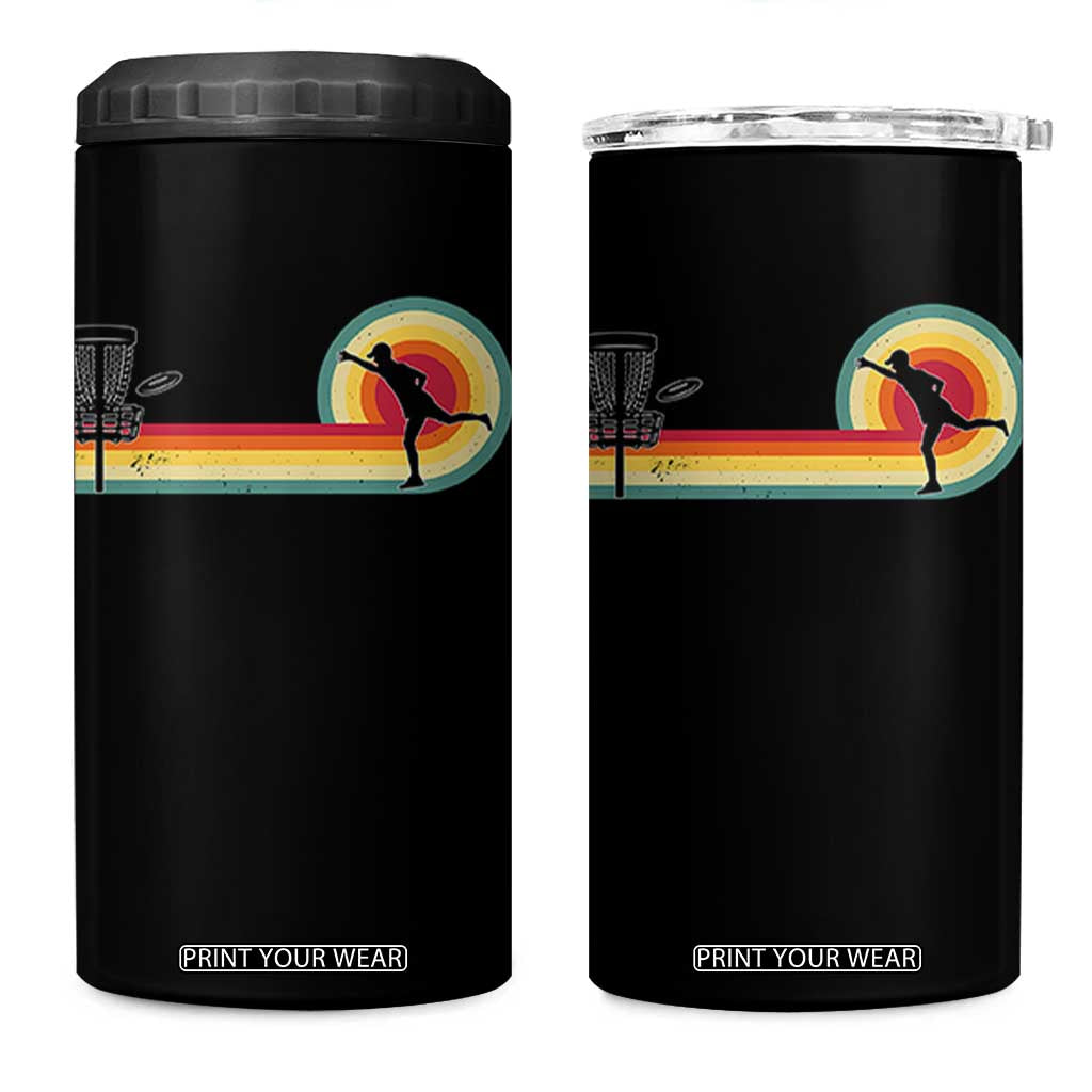 Disc Golf Retro 4 in 1 Can Cooler Tumbler Vintage Frisbee Golf Player TS10 One Size: 16 oz Black Print Your Wear