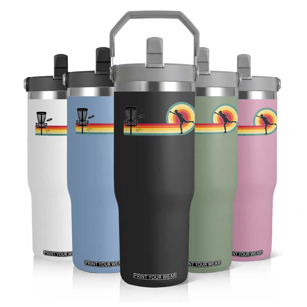 Disc Golf Retro Flip Straw Tumbler Vintage Frisbee Golf Player TS10 Print Your Wear