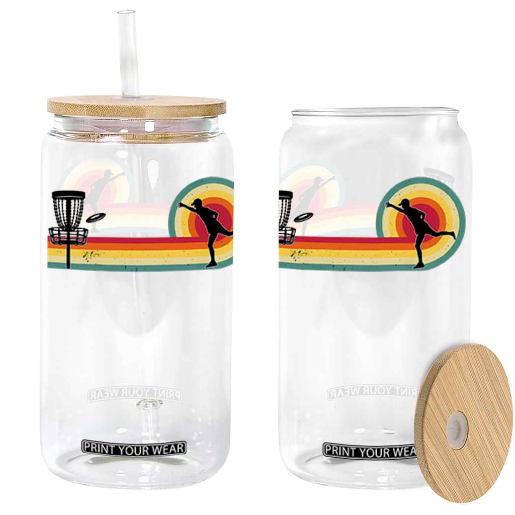 Disc Golf Retro Glass Can Vintage Frisbee Golf Player TS10 Black Print Your Wear