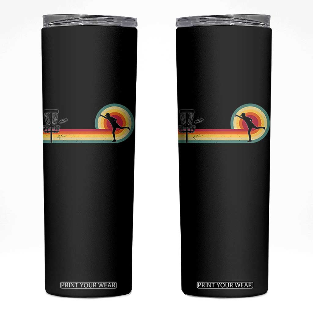 Disc Golf Retro Skinny Tumbler Vintage Frisbee Golf Player TS10 Black Print Your Wear