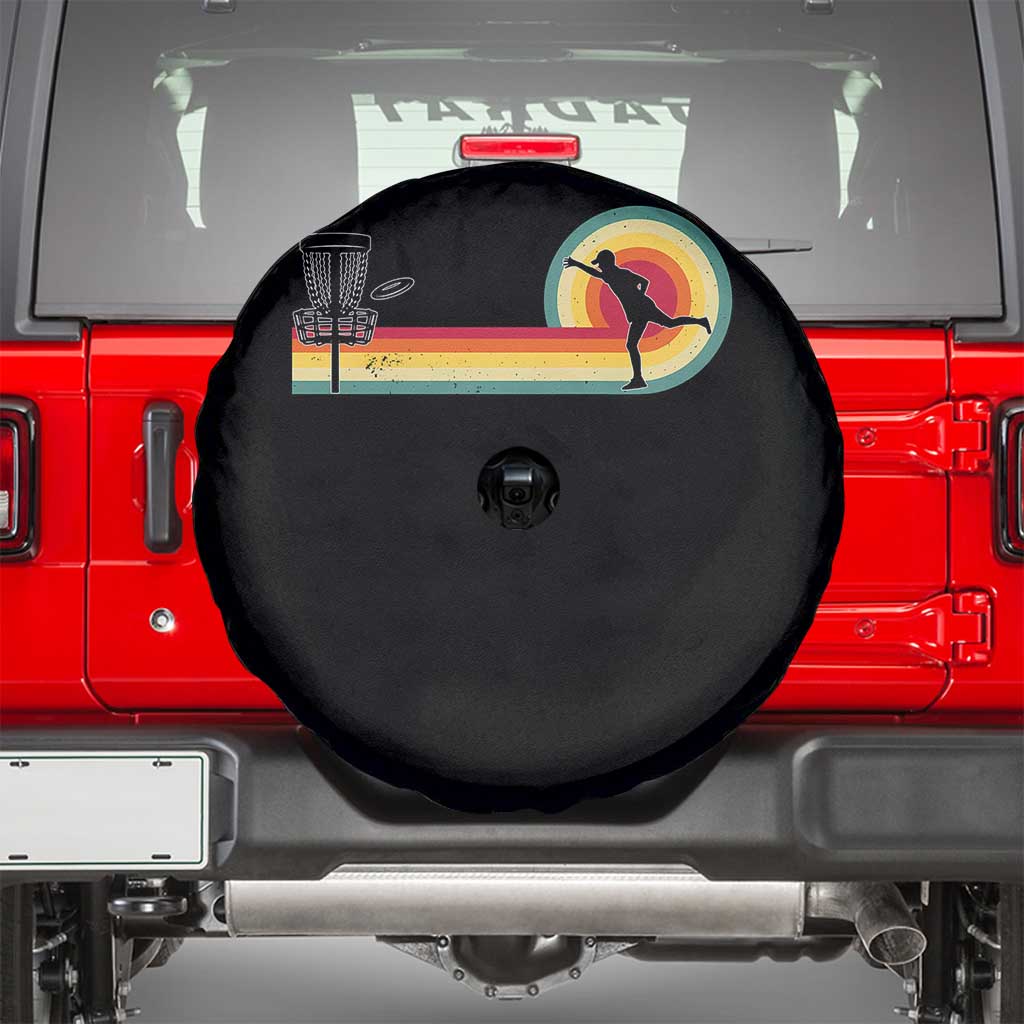 Disc Golf Retro Spare Tire Cover Vintage Frisbee Golf Player TS10 Black Print Your Wear