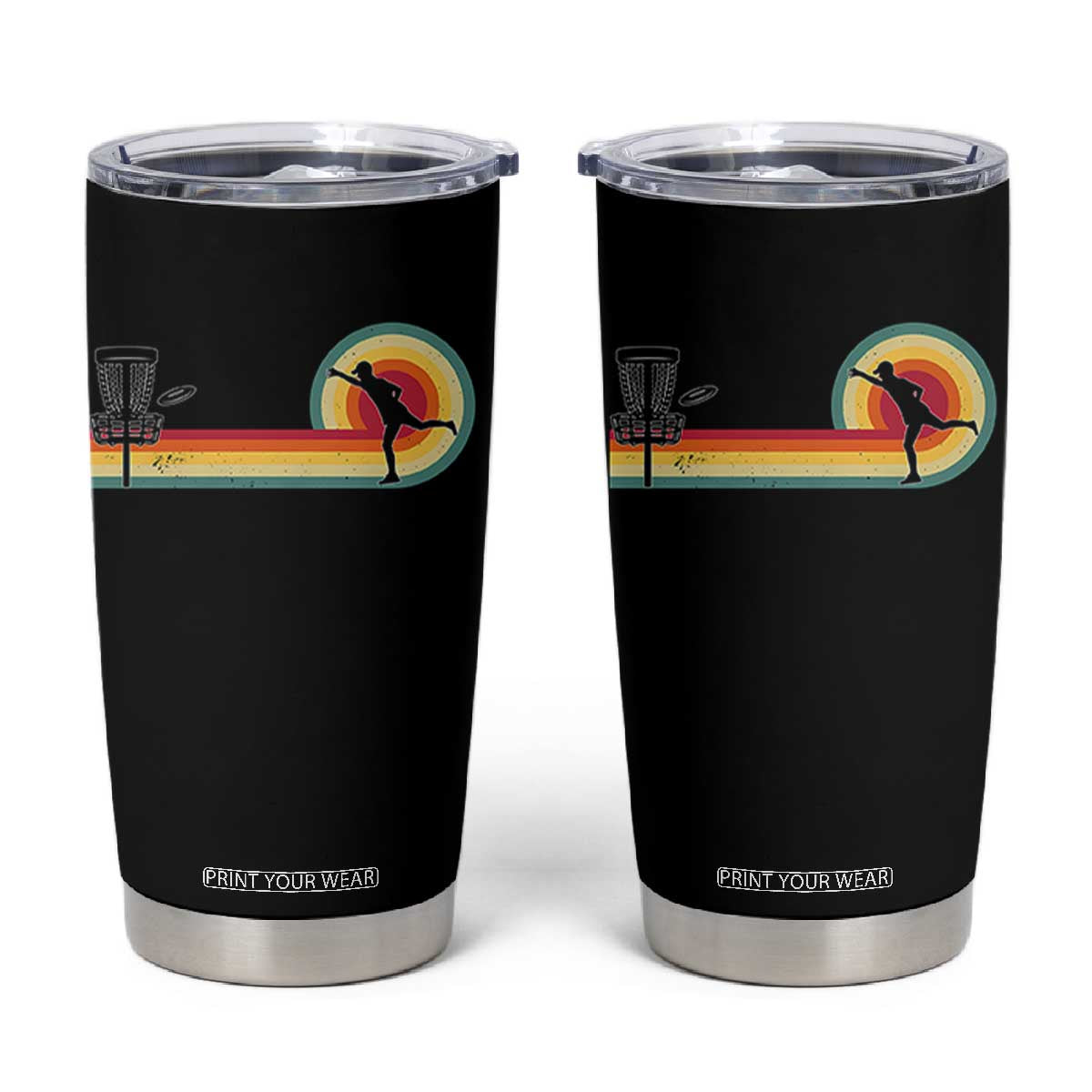 Disc Golf Retro Tumbler Cup Vintage Frisbee Golf Player TS10 Black Print Your Wear