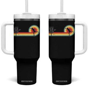 Disc Golf Retro Tumbler With Handle Vintage Frisbee Golf Player TS10 One Size: 40 oz Black Print Your Wear
