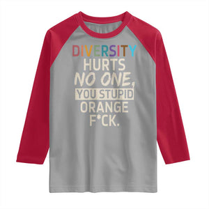 Diversity Hurts No One Raglan Shirt Equality and Inclusion Bold Statement TS02 Sport Gray Red Print Your Wear
