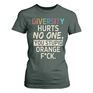 Diversity Hurts No One T Shirt For Women Equality and Inclusion Bold Statement TS02 Dark Forest Green Print Your Wear