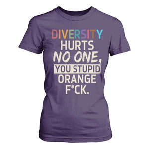 Diversity Hurts No One T Shirt For Women Equality and Inclusion Bold Statement TS02 Purple Print Your Wear