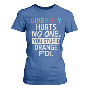 Diversity Hurts No One T Shirt For Women Equality and Inclusion Bold Statement TS02 Royal Blue Print Your Wear
