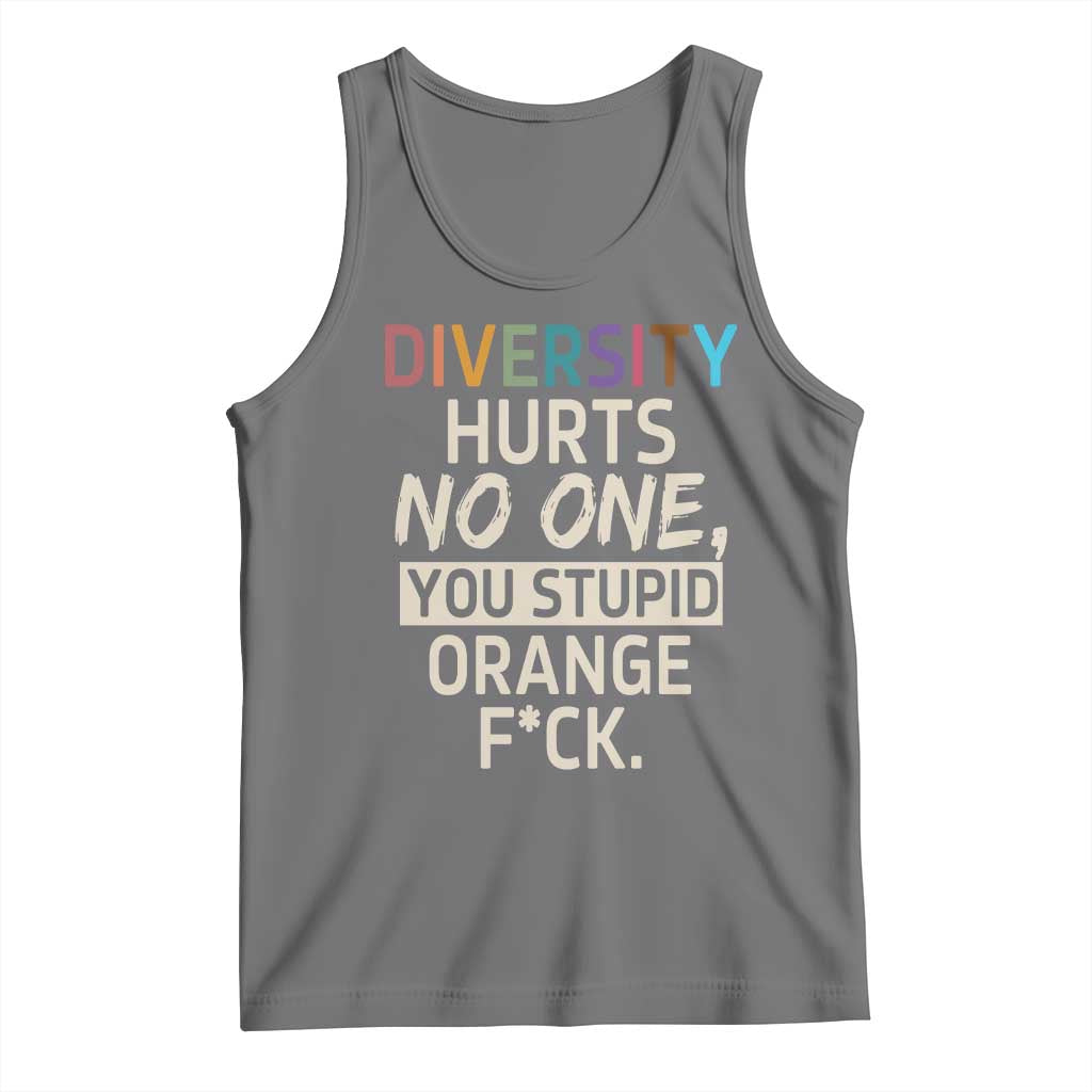Diversity Hurts No One Tank Top Equality and Inclusion Bold Statement TS02 Black Heather Print Your Wear