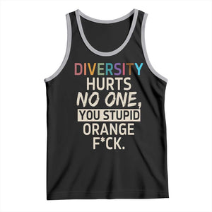 Diversity Hurts No One Tank Top Equality and Inclusion Bold Statement TS02 Black Athletic Heather Print Your Wear