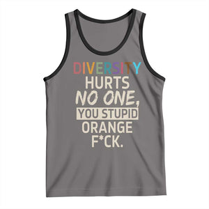 Diversity Hurts No One Tank Top Equality and Inclusion Bold Statement TS02 Deep Heather Black Print Your Wear