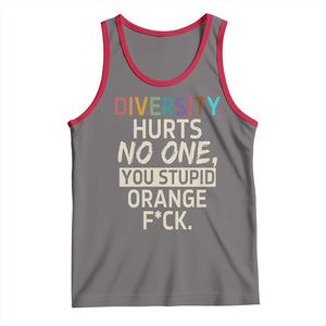 Diversity Hurts No One Tank Top Equality and Inclusion Bold Statement TS02 Deep Heather Red Print Your Wear