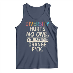 Diversity Hurts No One Tank Top Equality and Inclusion Bold Statement TS02 Navy Print Your Wear