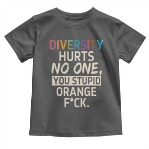 Diversity Hurts No One Toddler T Shirt Equality and Inclusion Bold Statement TS02 Dark Heather Print Your Wear