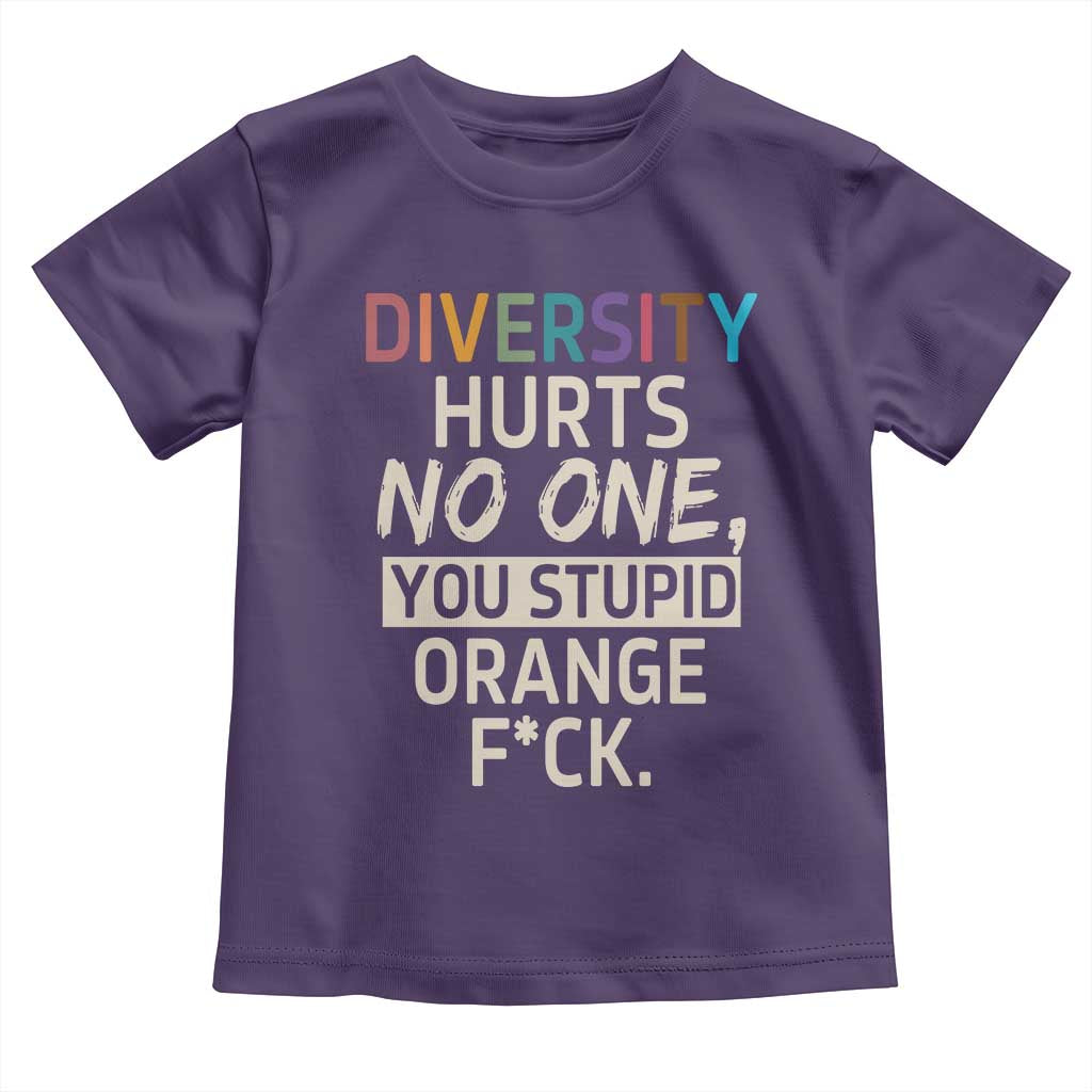 Diversity Hurts No One Toddler T Shirt Equality and Inclusion Bold Statement TS02 Purple Print Your Wear
