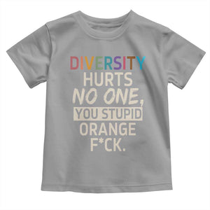 Diversity Hurts No One Toddler T Shirt Equality and Inclusion Bold Statement TS02 Sport Gray Print Your Wear