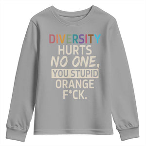 Diversity Hurts No One Youth Sweatshirt Equality and Inclusion Bold Statement TS02 Sport Gray Print Your Wear