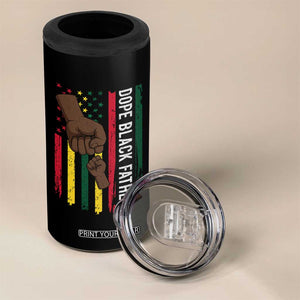 Dope Black Dad 4 in 1 Can Cooler Tumbler Vintage American Flag Fist Bump TS11 Print Your Wear