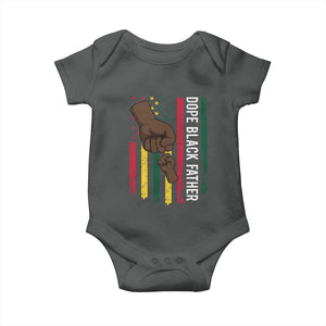 Dope Black Dad Baby Onesie Vintage American Flag Fist Bump TS11 Dark Heather Print Your Wear