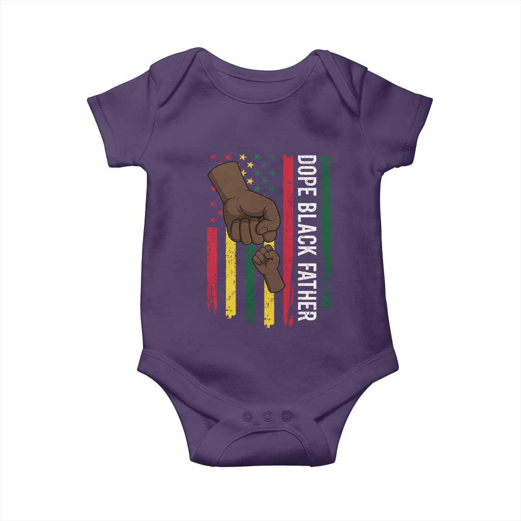 Dope Black Dad Baby Onesie Vintage American Flag Fist Bump TS11 Purple Print Your Wear