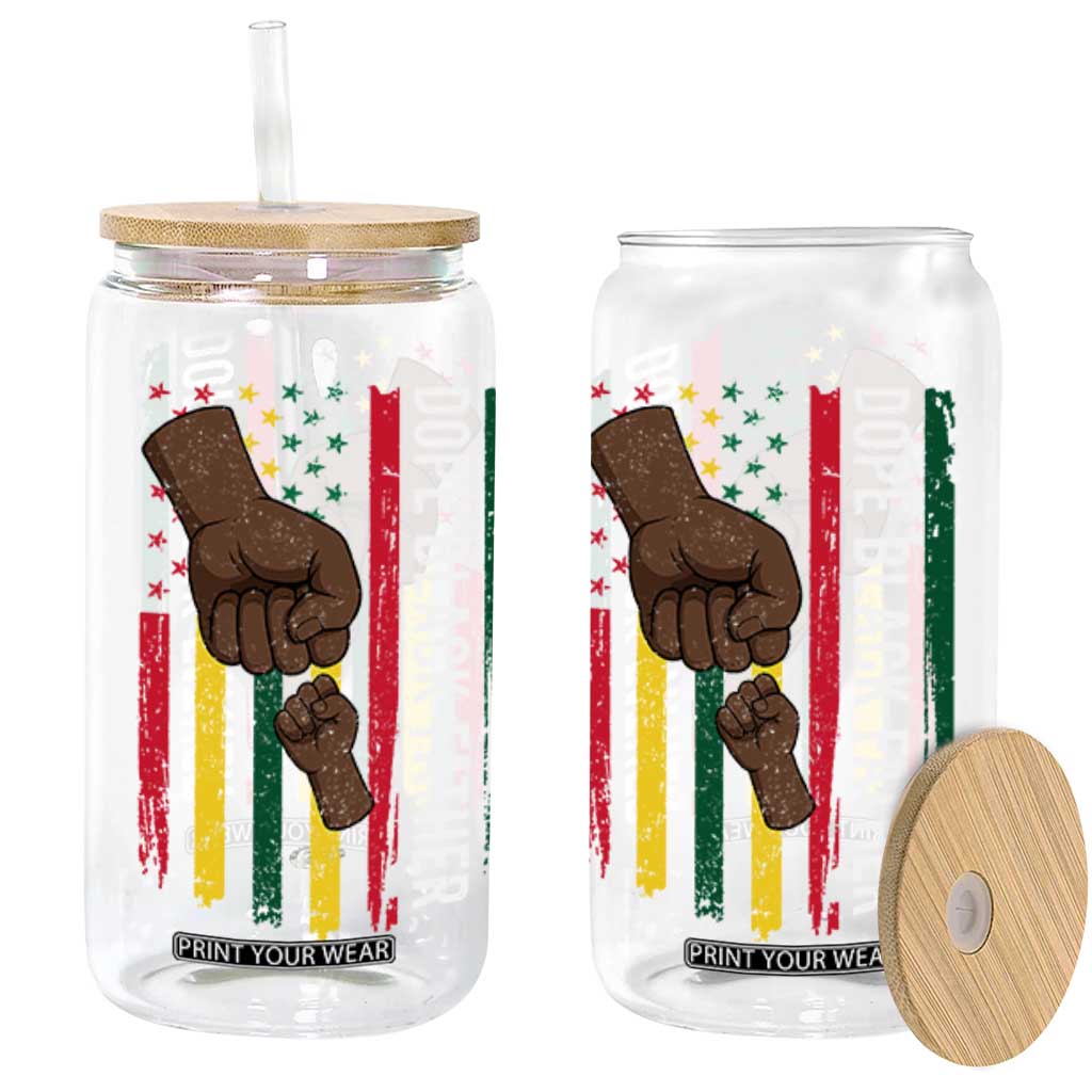 Dope Black Dad Glass Can Vintage American Flag Fist Bump TS11 Black Print Your Wear