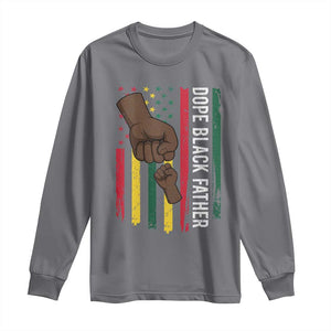 Dope Black Dad Long Sleeve Shirt Vintage American Flag Fist Bump TS11 Charcoal Print Your Wear