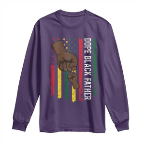 Dope Black Dad Long Sleeve Shirt Vintage American Flag Fist Bump TS11 Purple Print Your Wear