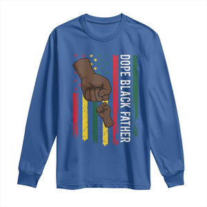 Dope Black Dad Long Sleeve Shirt Vintage American Flag Fist Bump TS11 Royal Blue Print Your Wear