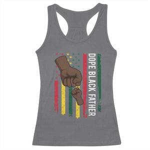 Dope Black Dad Racerback Tank Top Vintage American Flag Fist Bump TS11 Charcoal Print Your Wear