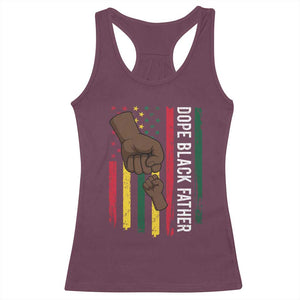 Dope Black Dad Racerback Tank Top Vintage American Flag Fist Bump TS11 Maroon Print Your Wear