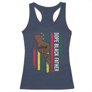 Dope Black Dad Racerback Tank Top Vintage American Flag Fist Bump TS11 Navy Print Your Wear