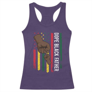 Dope Black Dad Racerback Tank Top Vintage American Flag Fist Bump TS11 Purple Print Your Wear
