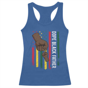 Dope Black Dad Racerback Tank Top Vintage American Flag Fist Bump TS11 Royal Blue Print Your Wear