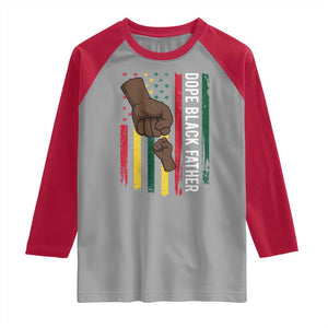 Dope Black Dad Raglan Shirt Vintage American Flag Fist Bump TS11 Sport Gray Red Print Your Wear