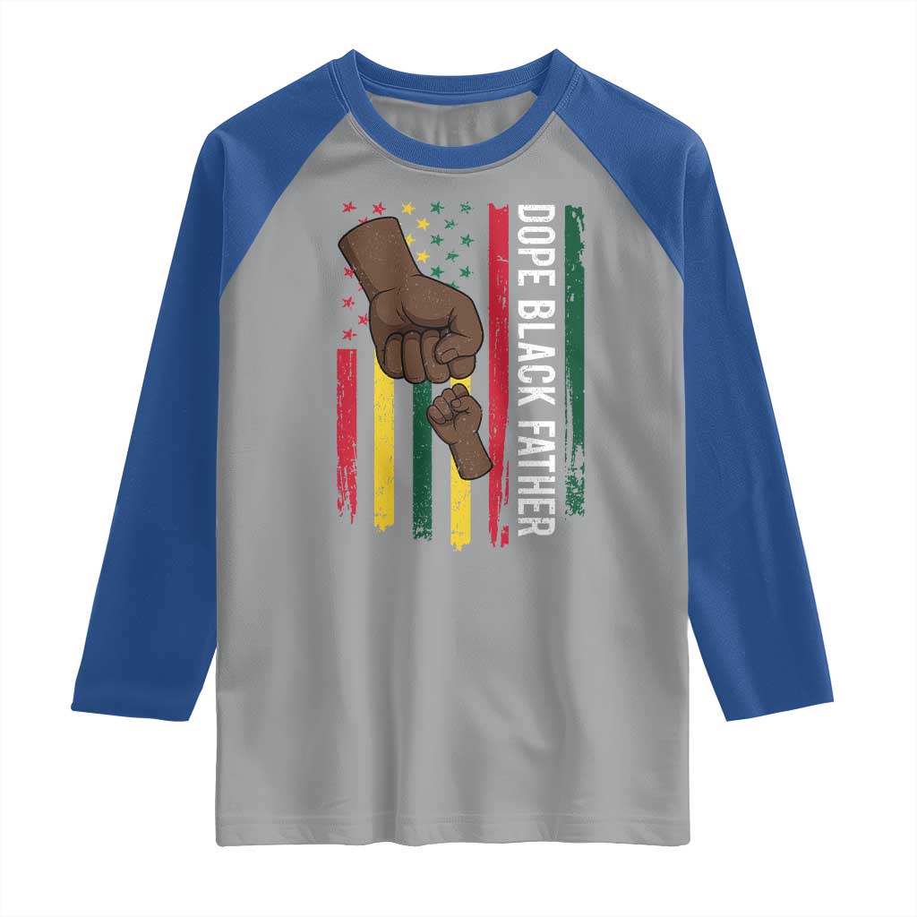 Dope Black Dad Raglan Shirt Vintage American Flag Fist Bump TS11 Sport Gray Royal Print Your Wear