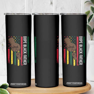 Dope Black Dad Skinny Tumbler Vintage American Flag Fist Bump TS11 Print Your Wear