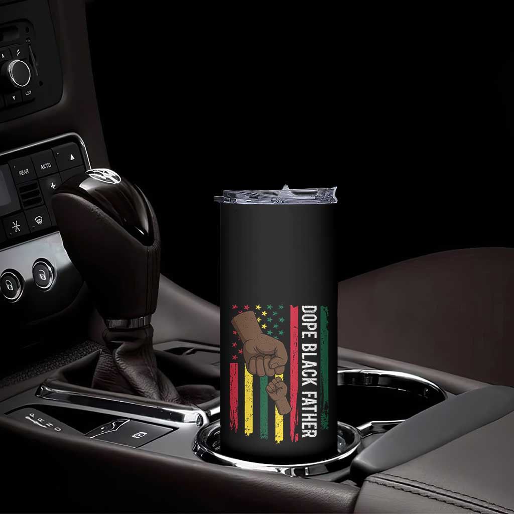 Dope Black Dad Skinny Tumbler Vintage American Flag Fist Bump TS11 Print Your Wear