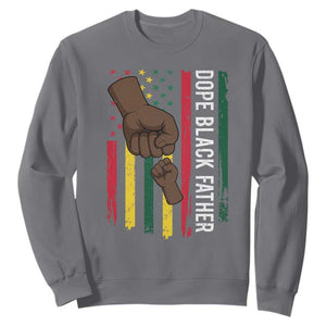Dope Black Dad Sweatshirt Vintage American Flag Fist Bump TS11 Charcoal Print Your Wear
