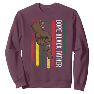 Dope Black Dad Sweatshirt Vintage American Flag Fist Bump TS11 Maroon Print Your Wear