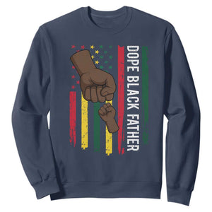 Dope Black Dad Sweatshirt Vintage American Flag Fist Bump TS11 Navy Print Your Wear