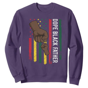 Dope Black Dad Sweatshirt Vintage American Flag Fist Bump TS11 Purple Print Your Wear